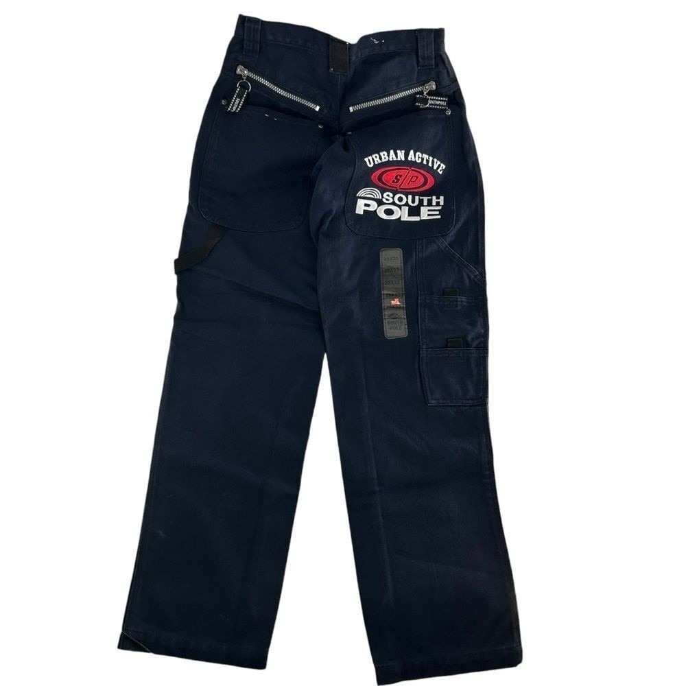 Vintage South Pole Pants Mens 29x33 Blue Cargo Carpenter Y2K Baggy NWT Deadstock